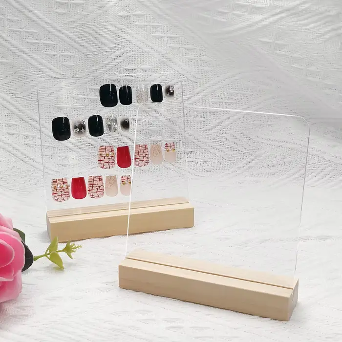 Présentoir à ongles en acrylique transparent
