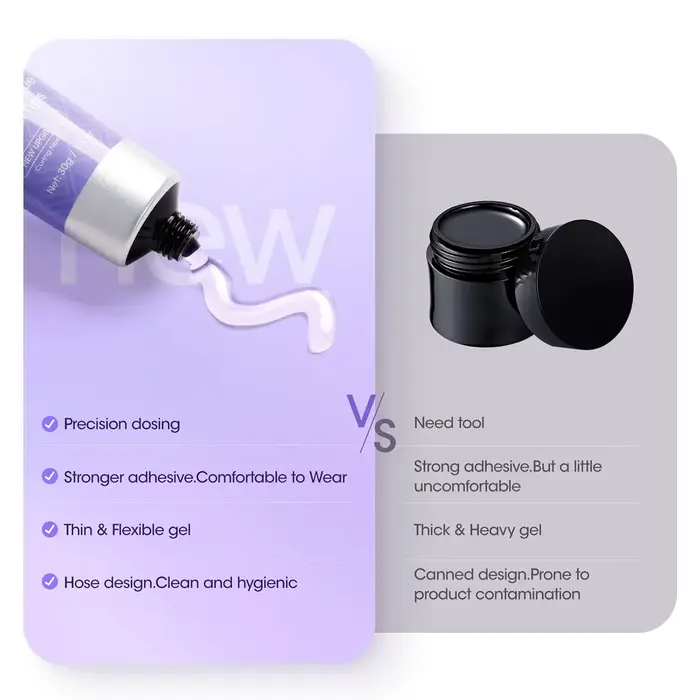 GELLEN 30g Polygel Colle à Ongles Gel Solide Kit Adhésif Dissolvant pour Faux