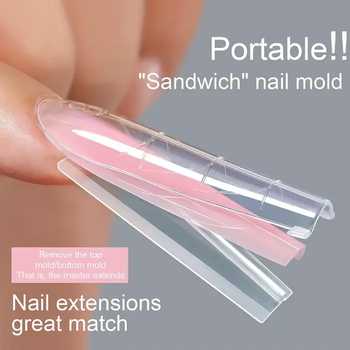 256 pièces/ensemble de formes à ongles sandwich