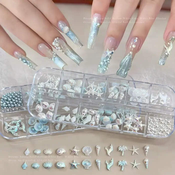 12 grilles de breloques 3D pour ongles