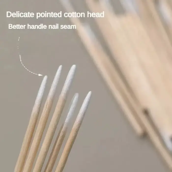 Bâtonnets de coton à pointe en bois pour ongles