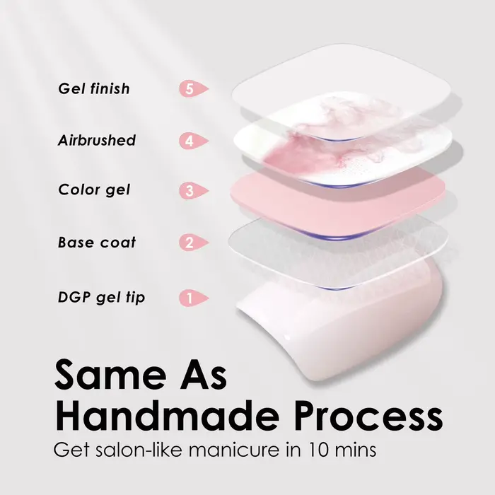 Bébé rose Ombre presse sur ongles carré court faux