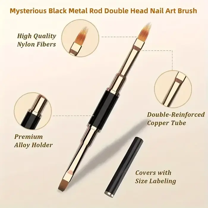 Ensemble de pinceaux professionnels pour Nail Art, 5 pièces, pinceaux à Double extrémité pour longue