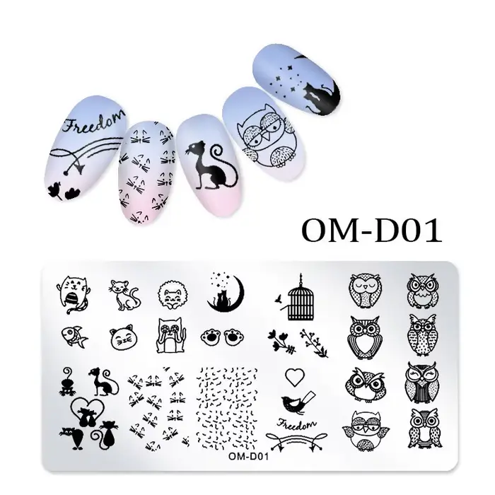 Plaque d'estampage pour Nail Art, 25 modèles, fleur en dentelle, dessin animé, géométrie, motif Anim