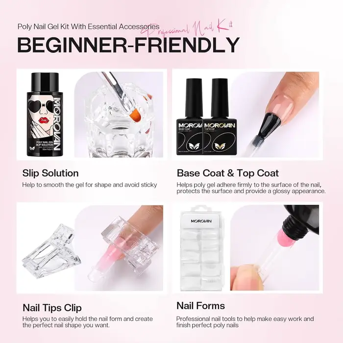 Kit de démarrage de gel pour ongles XR avec mini base de lampe UV
