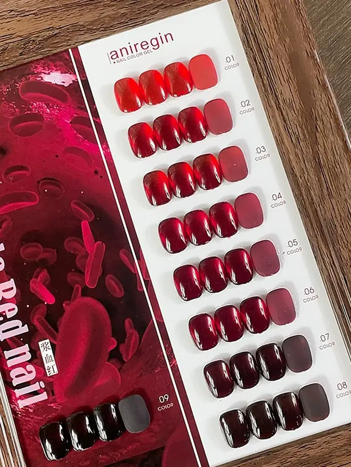 Lot de 1 à 9 vernis à ongles gel rouge rubis 15 ml