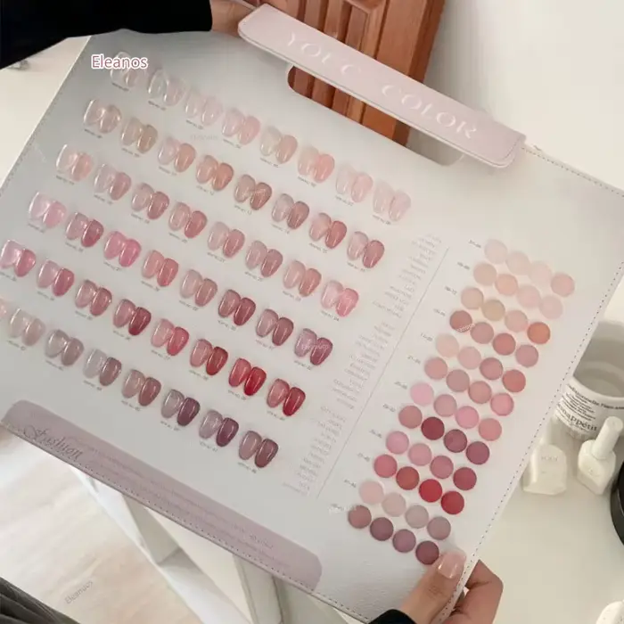 Eleanos Gelée Rose Nude Printanière 48 pièces Vernis à Ongles Translucide Gel Lacté Sirop Avec Nuancier Manucure 15ML