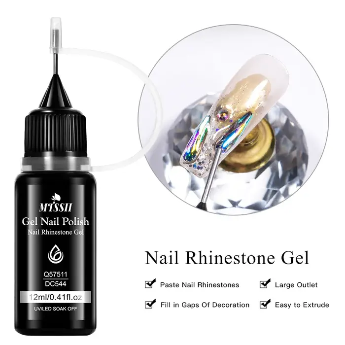 Gel à strass pour ongles 12 ml - Sans alcool