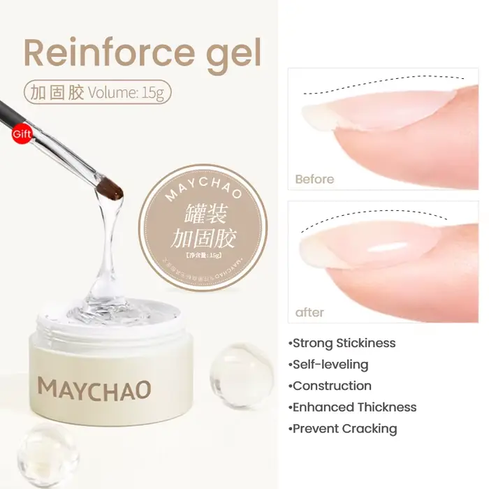 MAYCHAO-Gel UV de renforcement des ongles, couche de base et de finition en diamant, laque de modéli