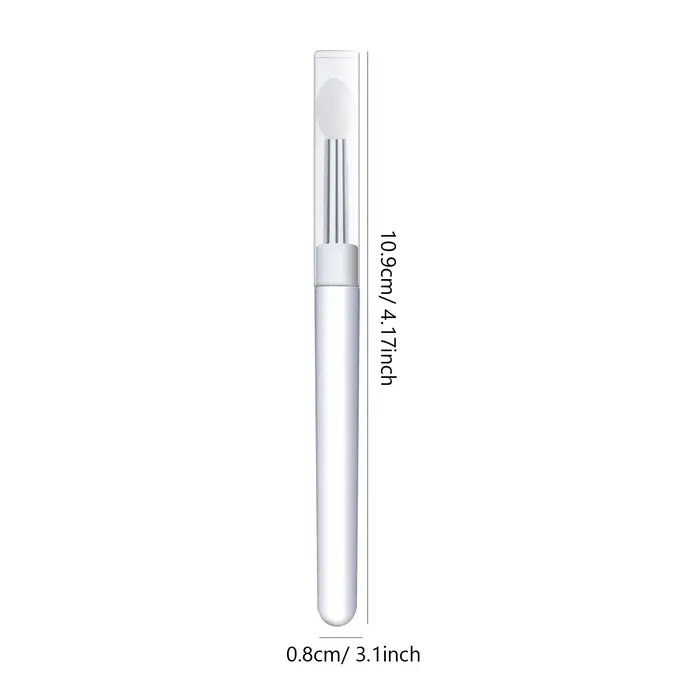Brosse en Silicone transparente pour Nail Art, bâton applicateur de pigments chromés en poudre à pai