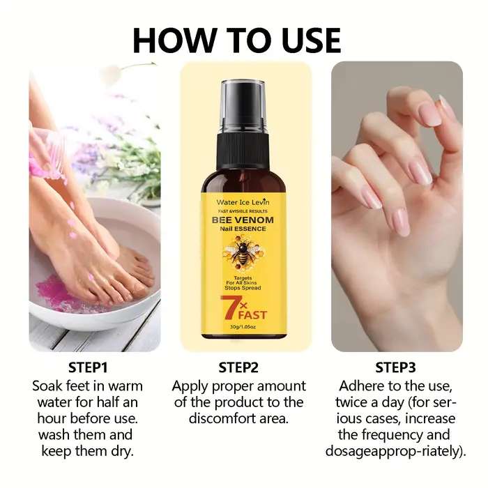 Essence pour ongles au venin d'abeille - Action rapide 7X