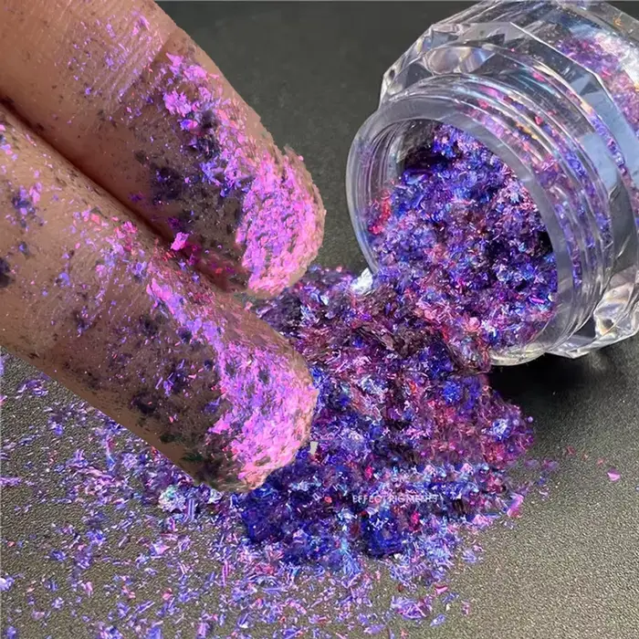 0.1g/pot Aurora caméléon Nail Art opale flocons holographique miroir magique haute brillance poudre