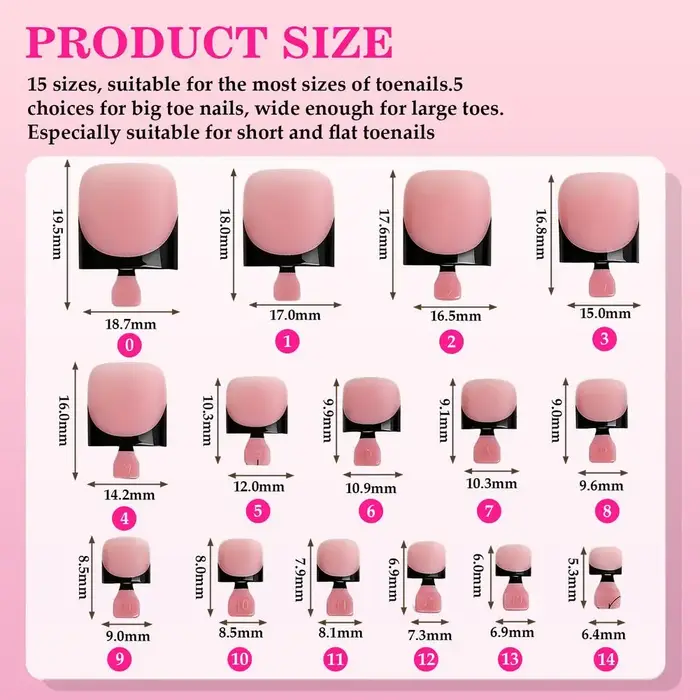 Ensemble de faux ongles d'été courts carrés mats givrés en acrylique pour manucure et pédicure française, couvrance totale pour salon de manucure