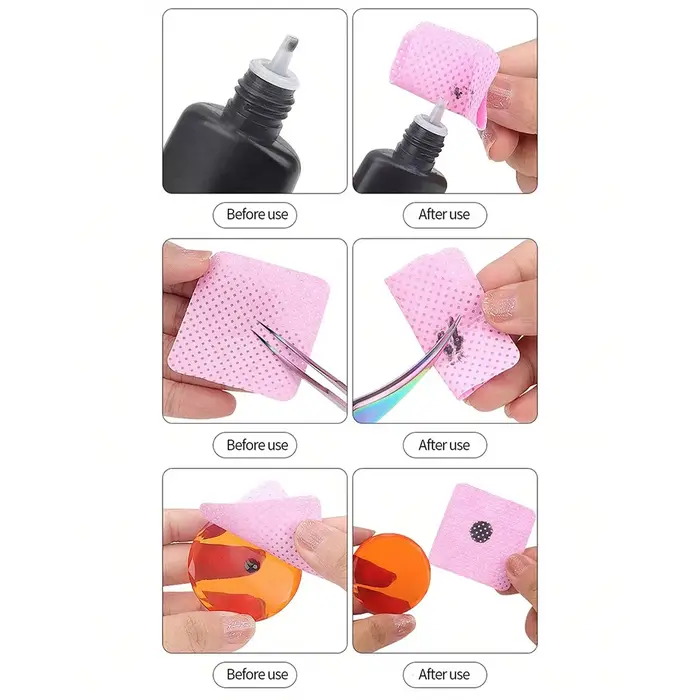 Tampons de coton non pelucheux lingettes dissolvant de vernis à ongles outil de nettoyage