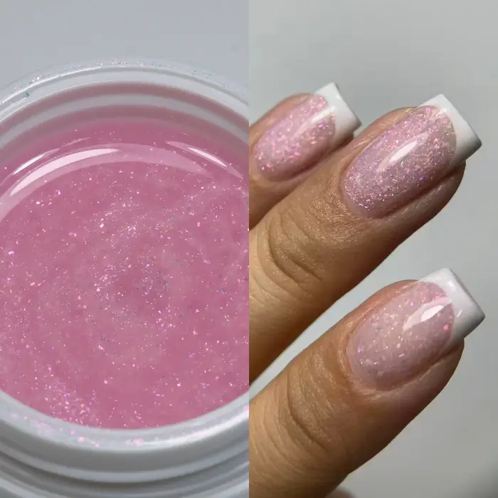 MSHARE 30g Gel de Construction pour Ongles Rose Pailleté