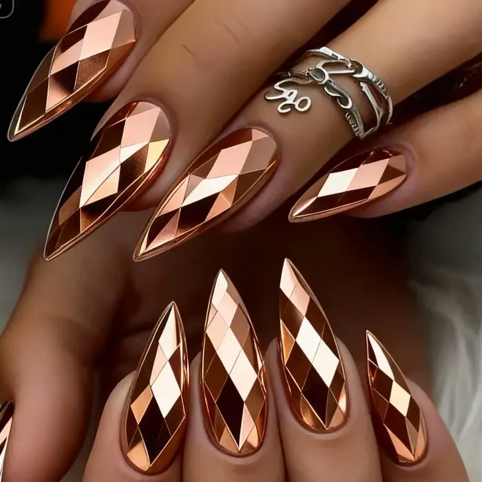 Faux ongles 3D holographiques plaqués