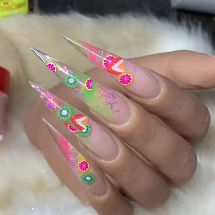 Autocollants 3D en forme de tranches de fruits pour nail art