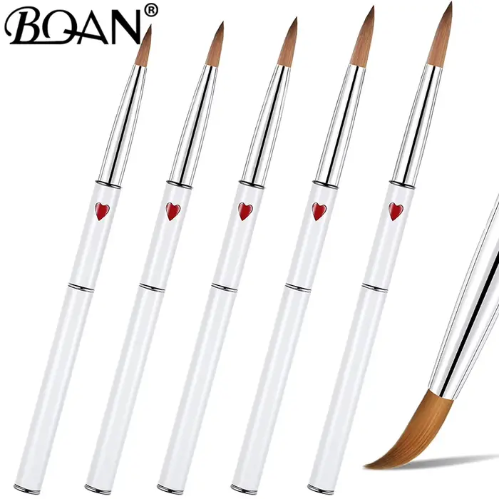 BQAN # 8- # 22 pinceaux à ongles Kolinsky pour application d'acrylique, pinceau à ongles rond profes