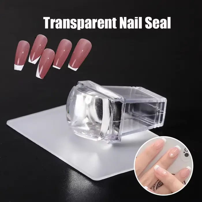 LULAA Tampons carrés pour nail art en silicone transparent