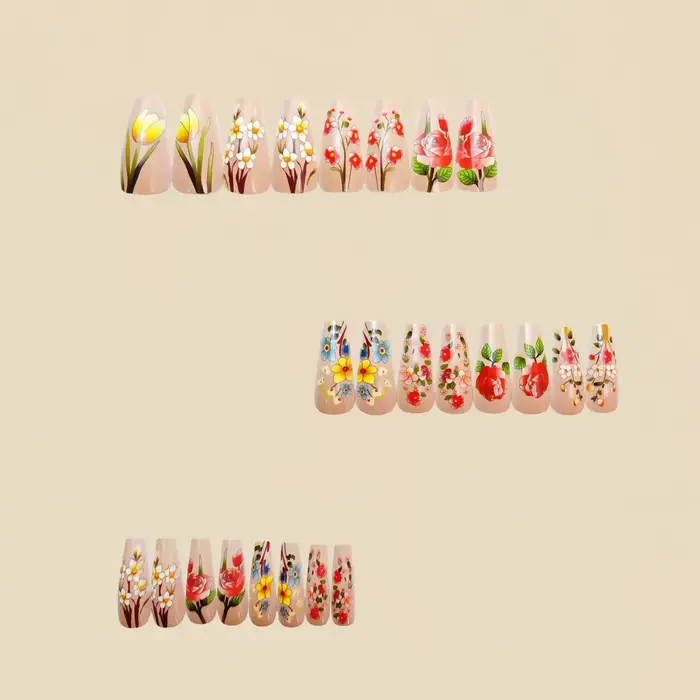 Faux ongles moyens pour femmes et filles