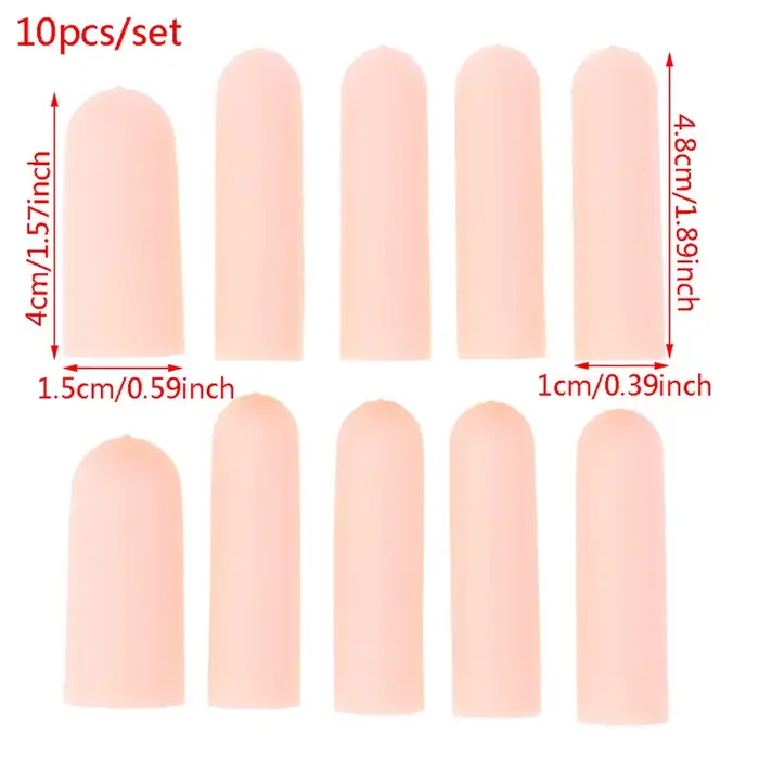 Gants de protection en silicone pour doigts, 10 pièces
