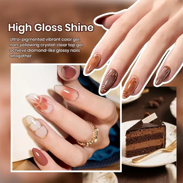 Lot de vernis à ongles gel brun populaire 10 ml