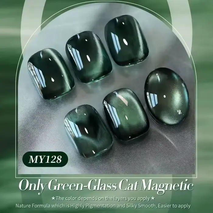 MIANEL 12ML 2026 – Vernis à ongles gel magnétique effet œil de chat vert profond