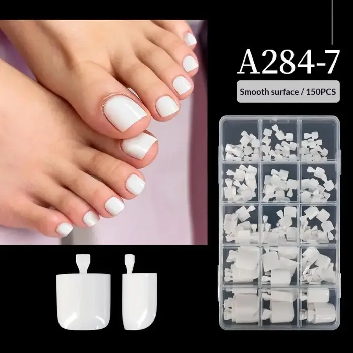 Nouveau lot de 150 faux ongles de pieds français
