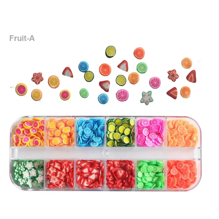 Autocollants 3D en forme de tranches de fruits pour nail art, décorations DIY en argile polymère, fa