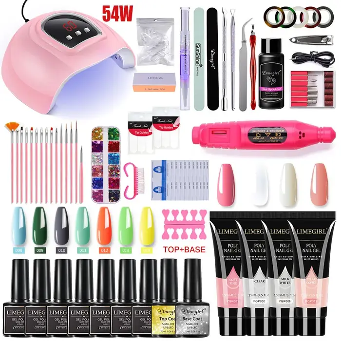 Kit d'extension d'ongles vernis à ongles Gel acrylique avec lampe
