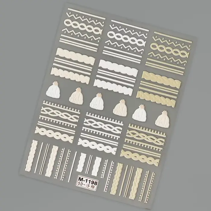 Autocollant pour ongles gravé en acrylique