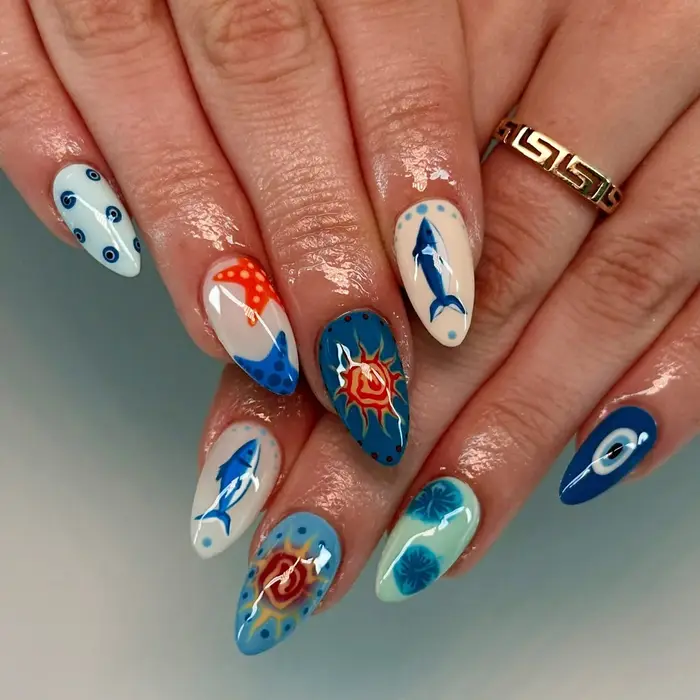 24 pièces dégradé noir faux ongles mignon dessin animé oeil de chat forêt elfe fille presse