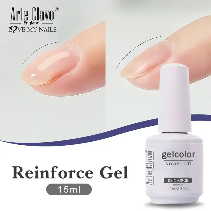 Arte Clavo Top Gel Polish 15ml Vernis Semi Permanent Fonction Gel Base Super Top Coat Transparent Gel Ongles Soak Off Gel