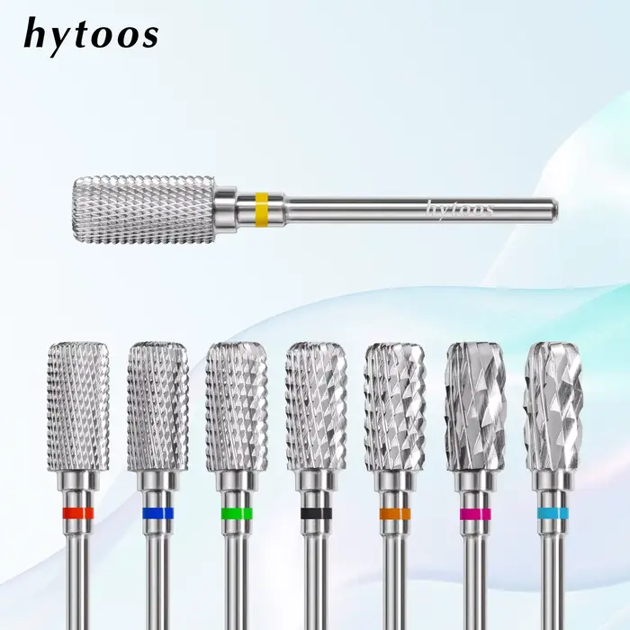HYTOOS Fraise à ongles en carbure anti-poussière de 13 mm, embout droit 3/32 pour manucure électriqu