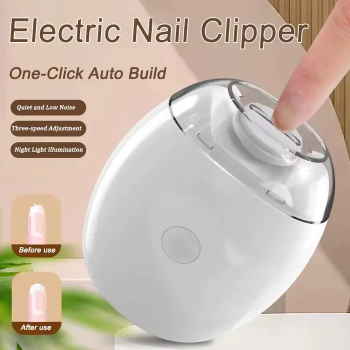 Coupe-ongles électrique 2 en 1 avec lumière LED, lime à ongles automatique, coupe-ongles pour bébé, 