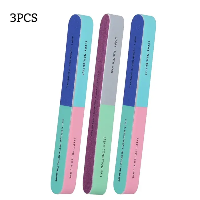 10/3 pièces bloc tampon à ongles 7 voies limes