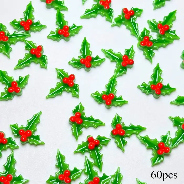 30/60 pièces Décorations d'ongles en forme de feuilles d'été