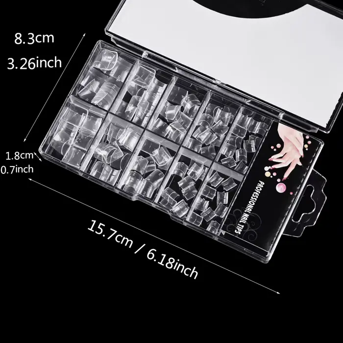 100 pièces clair court carré ongles conseils demi couverture Gel doux français faux ongles pointe ar
