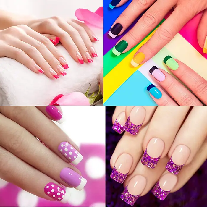 Autocollants pour designs d'ongles de manucure française