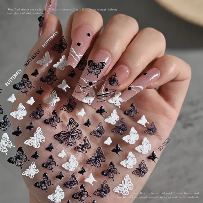 Autocollant en relief pour ongles