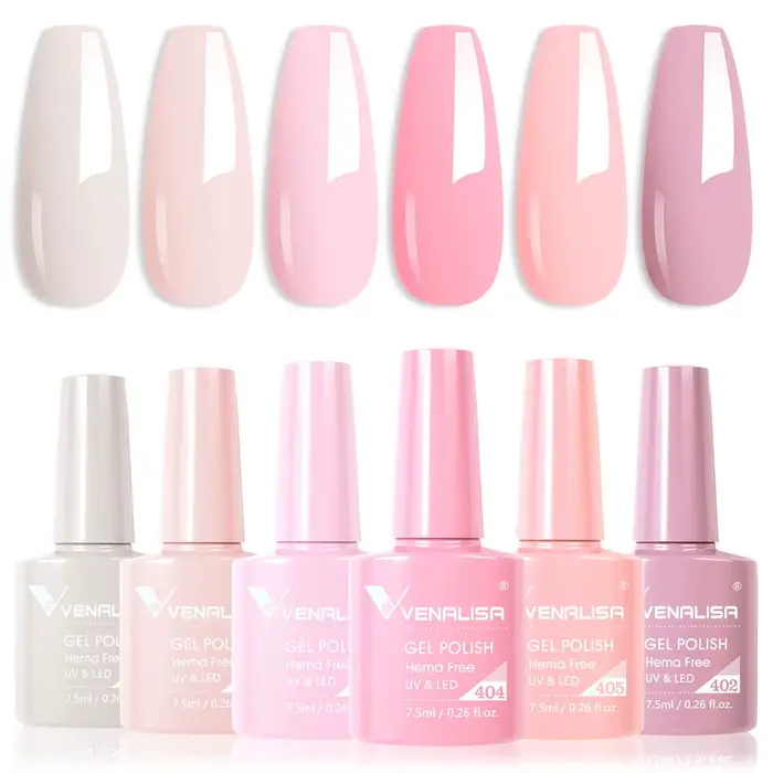 Venalisa – Kit de vernis à ongles Gel couleur rose gelée