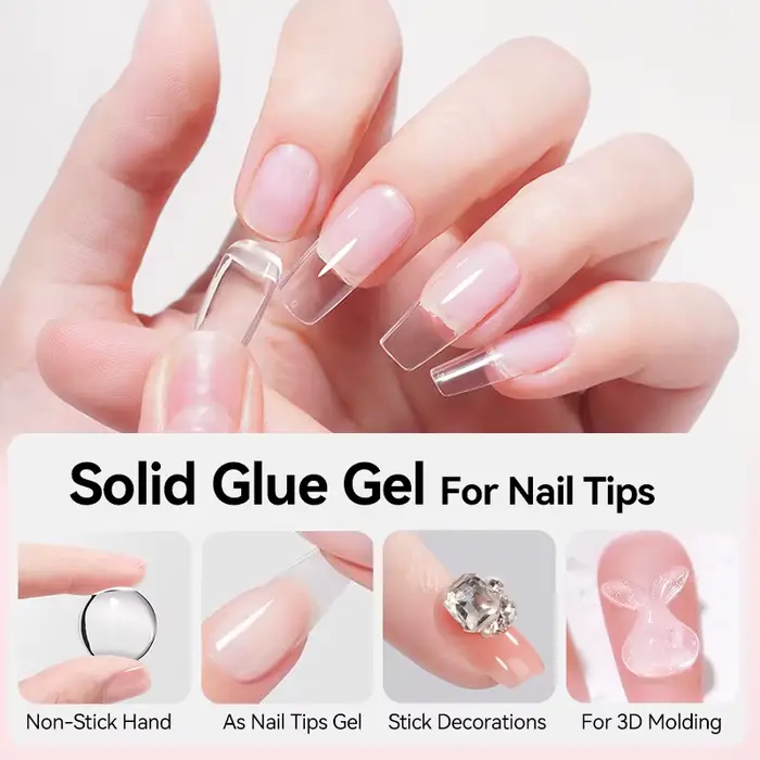 UR SUGAR 30ml Gel de colle solide pour les pointes des ongles Gel Nail Art strass longue durée Super fort acrylique tremper Gel d'adhérence