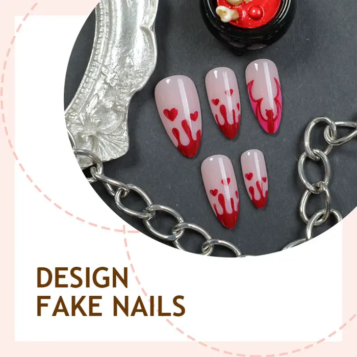 24 faux ongles d'Halloween