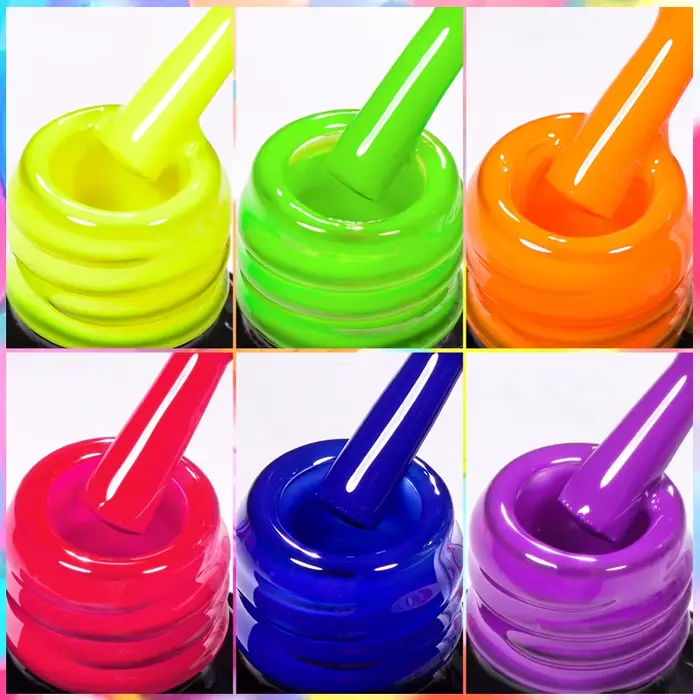 MEET ACROSS 7ml jaune rouge vert Gel Fluorescent Vernis à ongles néon Gel lumineux