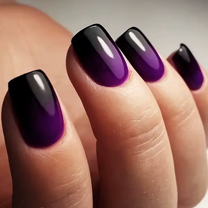 24 pièces dégradé violet Nail Art conseils Simple court tête carrée faux ongles détachable mode presse