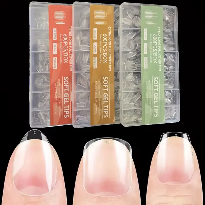 600 faux ongles en gel souple