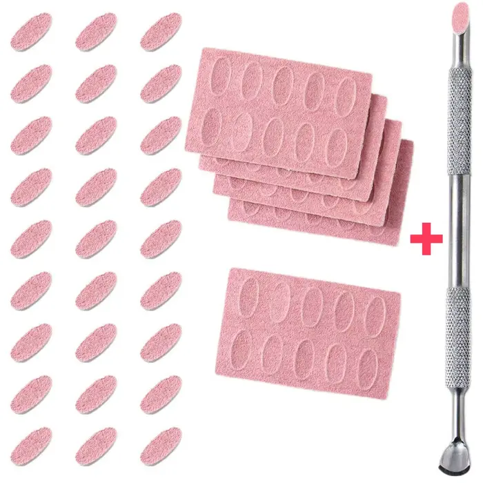50 pièces 180 grain ponçage tranche + 1Pc ongles cuticule poussoir ensemble auto-adhésif pré polissage papier de verre