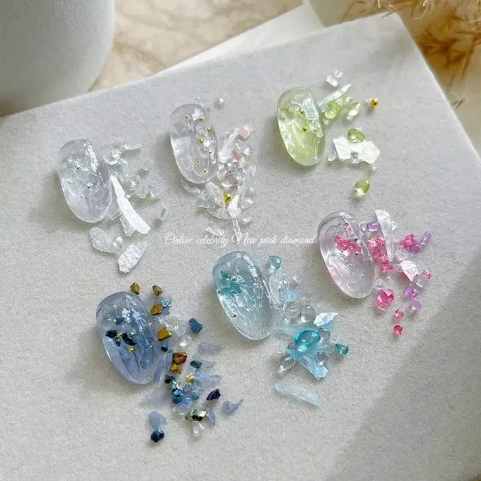 Flocons de coquille Aurora irréguliers 3D Nail Art
