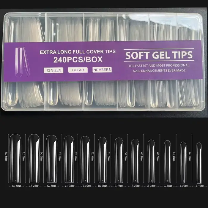 Kit d'extension d'ongles facile – 240 formes à double gabarit en 15 tailles, pas besoin de colle ni