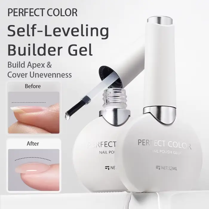 Gel constructeur transparent de couleur parfaite pour vernis à ongles 12 ml Gel fortifiant de formule auto-nivelante